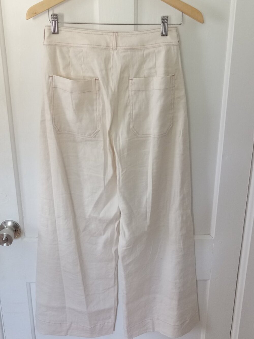 Maeve Anthropologie cream wide leg pants. - Picture 2 of 6